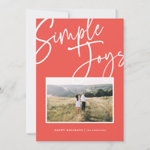 Modern, minimal elegant script holiday photo card
