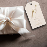 Modern Minimal Elegant Script Monogram Wedding Gift Tags<br><div class="desc">Modern Minimal Elegant Calligraphy Script Monogram Wedding Gift Tags Add a touch of elegance to your wedding favors with these stunning, modern, minimalist, and elegant calligraphy script monogram gift tags. Crafted in classic bridal heath, copper and gold, these tags are the perfect way to personalize your gifts and thank your...</div>