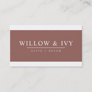 MODERN MINIMAL elegant strip earthy brown clay Business Card