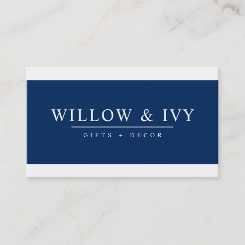 MODERN MINIMAL elegant strip simple dark navy blue Business Card