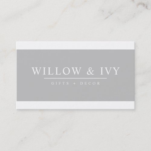 MODERN MINIMAL elegant strip simple pale gray Business Card