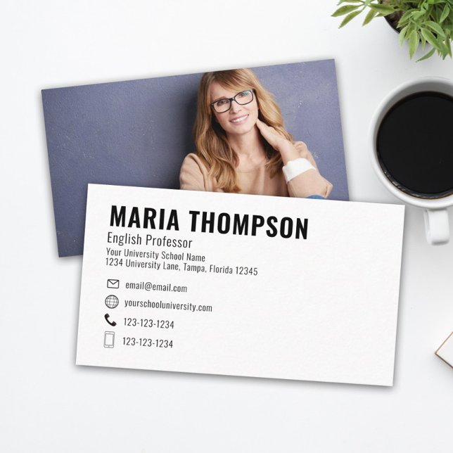 Modern Minimal Elegant Stylish Chic Simple Photo Business Card (Creator Uploaded)