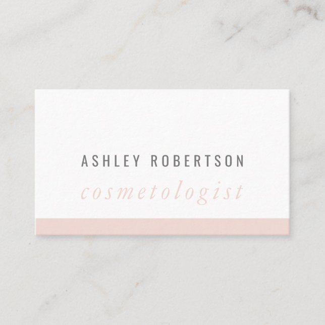 MODERN MINIMAL elegant stylish simple blush pink Business Card (Front)