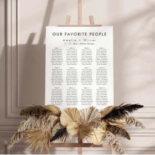 Modern Minimal Elegant Table Wedding Seating Chart Foam Board