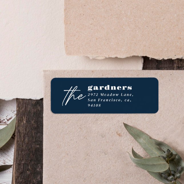 Modern minimal elegant typography family navy blue label (Creator Uploaded)