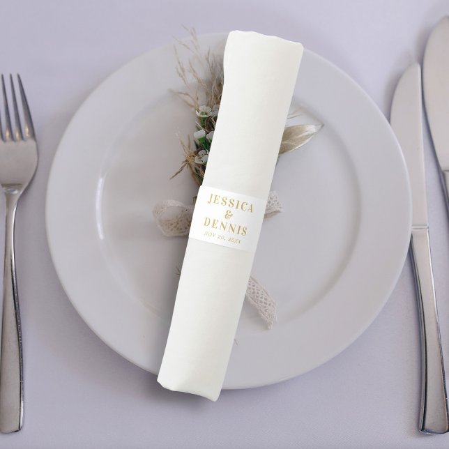 Modern Minimal Elegant Typography Script Wedding Napkin Bands (Creator Uploaded)