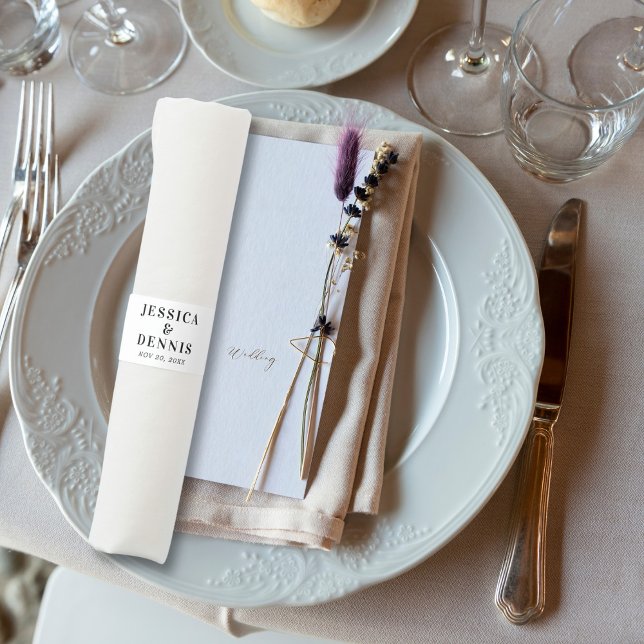 Modern Minimal Elegant Typography Script Wedding Napkin Bands (Creator Uploaded)
