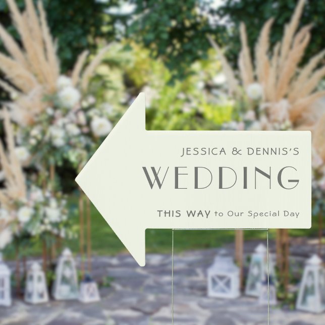 Modern Minimal Elegant Wedding This Way Arrow Sign (Creator Uploaded)