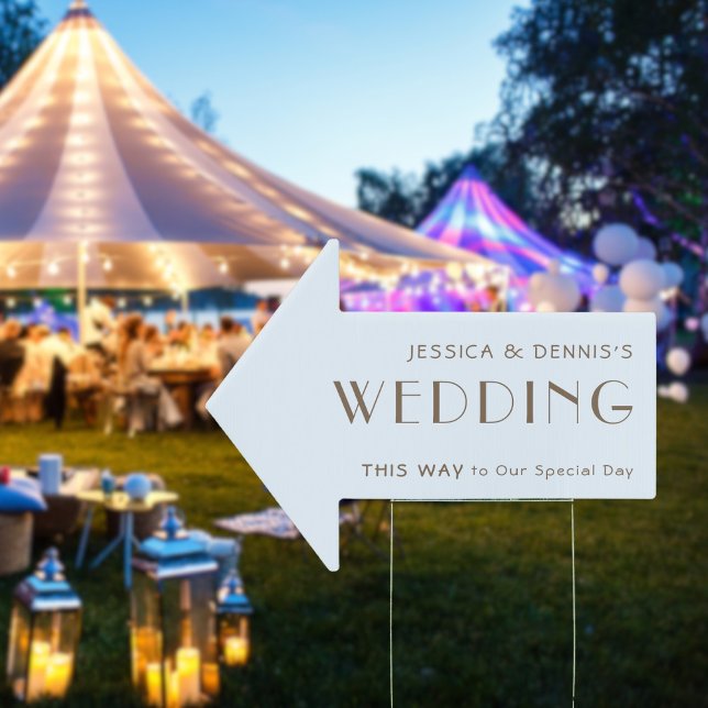 Modern Minimal Elegant Wedding This Way Arrow Sign (Creator Uploaded)