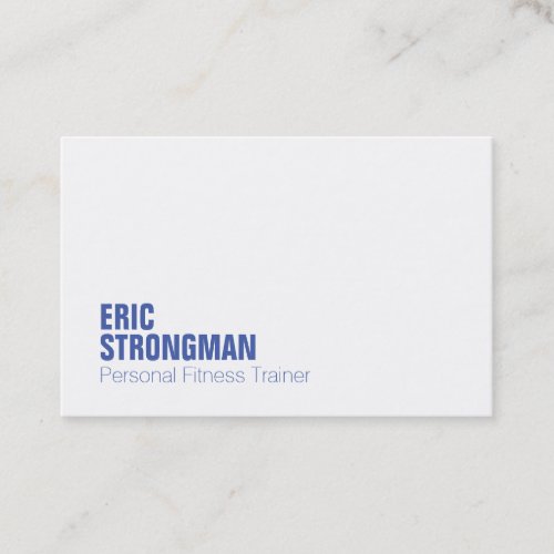 Modern minimal elegant white blue business card