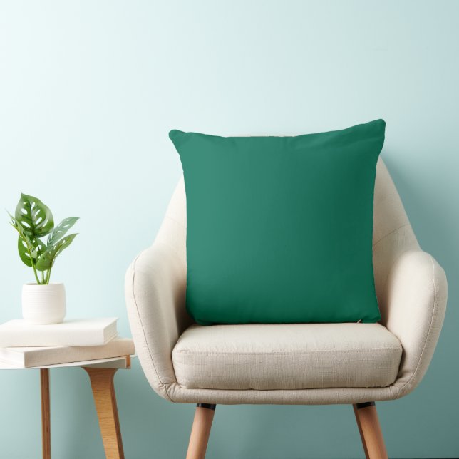 Modern Minimal Emerald Green Solid Color Throw Pillow (Chair)