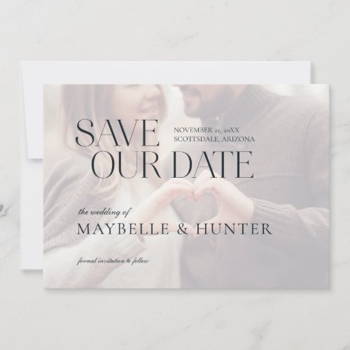 Modern Minimal Engagement Photo Save Our Date Save The Date