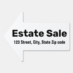 Modern Minimal Estate Sale Custom Address Sign