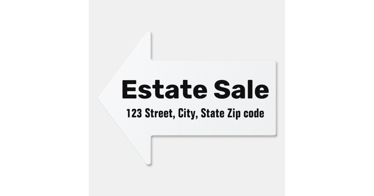 Modern Minimal Estate Sale Custom Address Sign | Zazzle