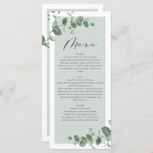 Modern minimal eucalyptus simple elegant wedding m menu
