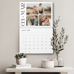 Modern Minimal Family 3 Photo Collage Calendar<br><div class="desc">Modern Minimal Family 3 Photo Collage Calendar</div>