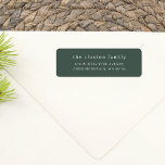 Modern & Minimal Family Name Green Return Address Label<br><div class="desc">A simple return address design, featuring your custom name in white lowercase typography, with your address or contact details below in classic capitals. The text is white against a green background. You can change the color to a different one of your choice. These labels are perfect for enhancing your holiday...</div>