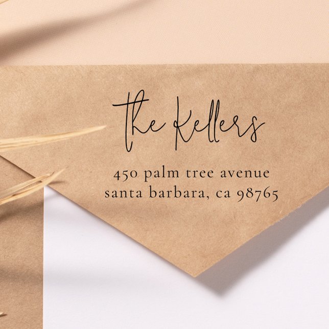 Modern Minimal Family Name & Home Address Self-inking Stamp (Creator Uploaded)