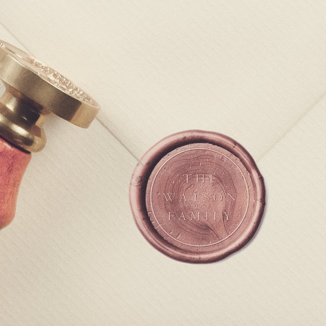 Modern Minimal Family Name Round Wax Seal Sticker (Creator Uploaded)