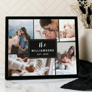 Modern Minimal Family Photo Collage Keepsake Plaqu Plaque
