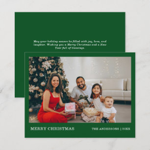 Modern Minimal Family Portrait Merry Christmas Holiday Card