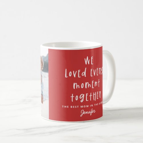 modern minimal family typography photo holiday coffee mug