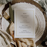 Modern Minimal | Faux Gold Border Wedding Menu<br><div class="desc">This modern and elegant wedding menu features simple black text on a white background,  with a faux gold frame.</div>