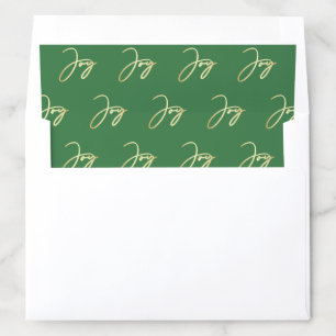 Modern Minimal Faux Gold Joy Christmas Holiday Envelope Liner