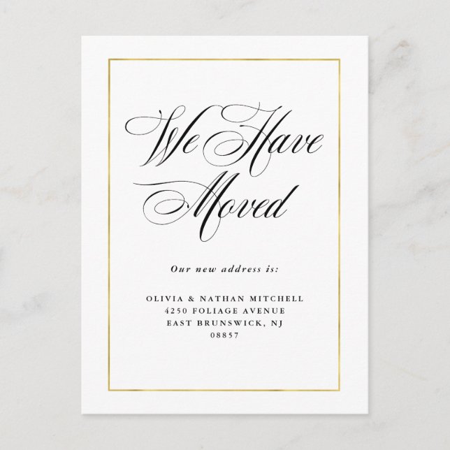 Modern Minimal | Faux Gold Moving Announcement (Front)