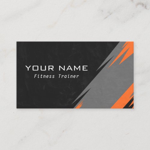 Modern Minimal Fitness Personal Trainer Dark Gray Business Card