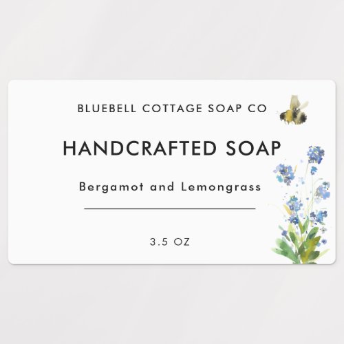 Modern Minimal Floral Soap Bar Product Label