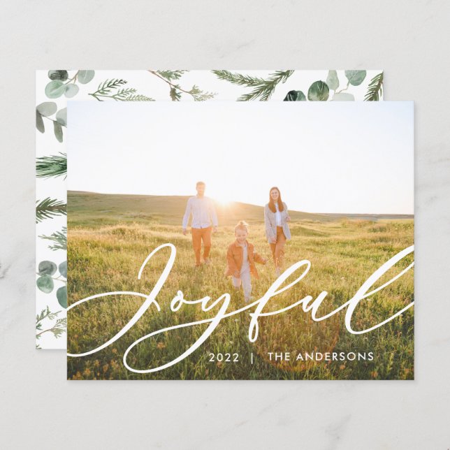 Modern minimal foliage 1 photo script elegant (Front/Back)