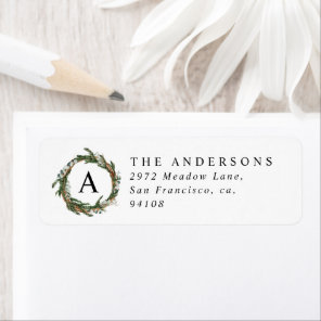 Modern minimal foliage winter green blue foliage label