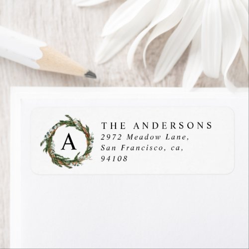 Modern minimal foliage winter green blue foliage label