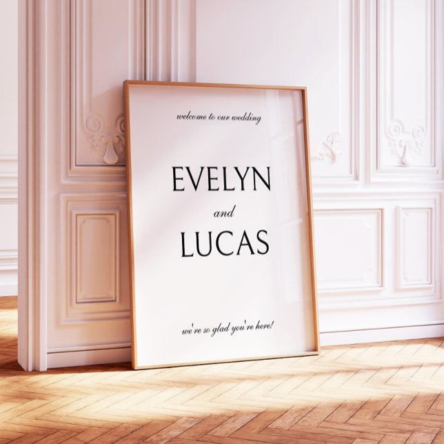 Modern Minimal French Script Wedding Welcome Sign (Creator Uploaded)