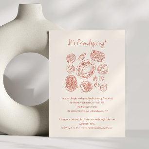 Modern Minimal Friendsgiving Dinner Thanksgiving Invitation