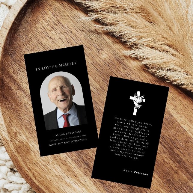 Modern minimal Funeral Memorial Prayer Photo Card (Creator Uploaded)