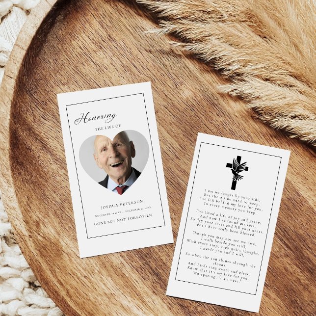 Modern minimal Funeral Memorial Prayer Photo Card (Creator Uploaded)