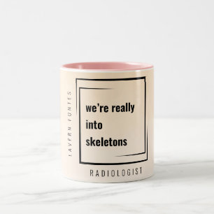 Modern Minimal Funny Motivational Radiologist Gift Two-Tone Coffee Mug