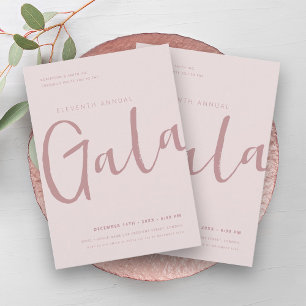 Modern Minimal GALA Company Business Blush Pink Invitation