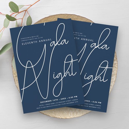 Modern Minimal GALA Company Business Navy  Invitation