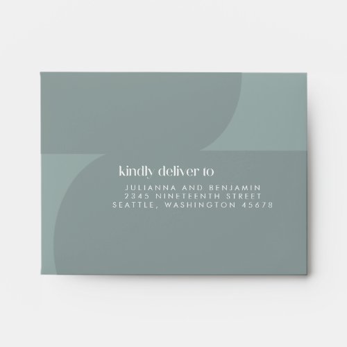 Modern Minimal Geometric Dusty Teal RSVP Address Envelope