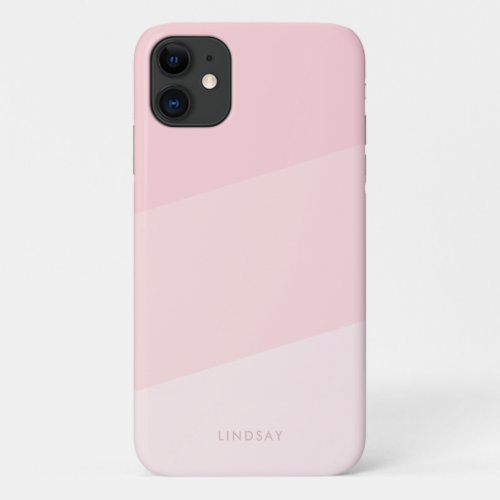 Modern minimal geometric gradient pink iPhone 11 case