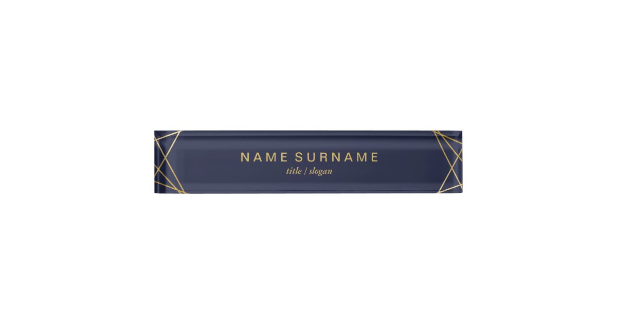 Modern Minimal Geometric Pattern Office School Desk Name Plate