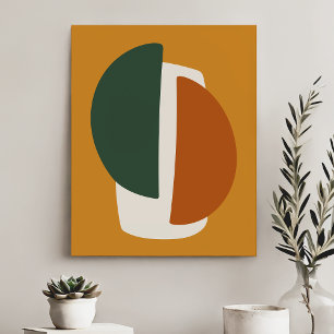 Modern Minimal Geometric Shapes Abstract Faux Canvas Print