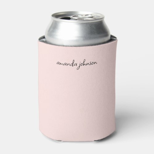 Modern Minimal Girly Light Pink Monogram Can Cooler