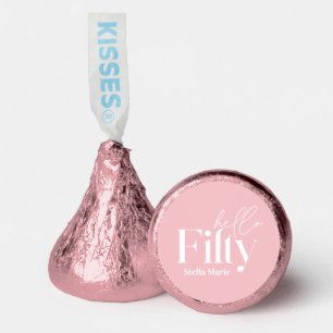Modern minimal girly pink simple 50th birthday hershey®'s kisses®