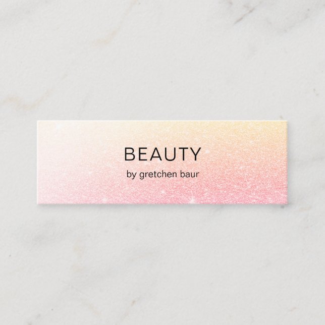 Modern Minimal Glitter   Mini Business Card (Front)