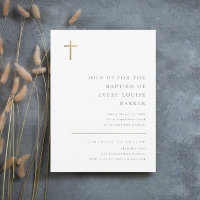 Modern Minimal Gold Cross Baptism
