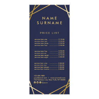 Modern Minimal Gold Geometric Marketing RackCard Rack Card